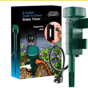 My Touch Smart 6 Outlet Dusk to Dawn Stake Timer- Easy to Use and Set Up